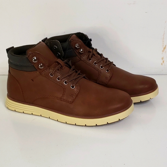NEW! Men's Goodfellow Maxwell Brown High Top Lace-Up Sneaker Boots - Picture 3 of 8